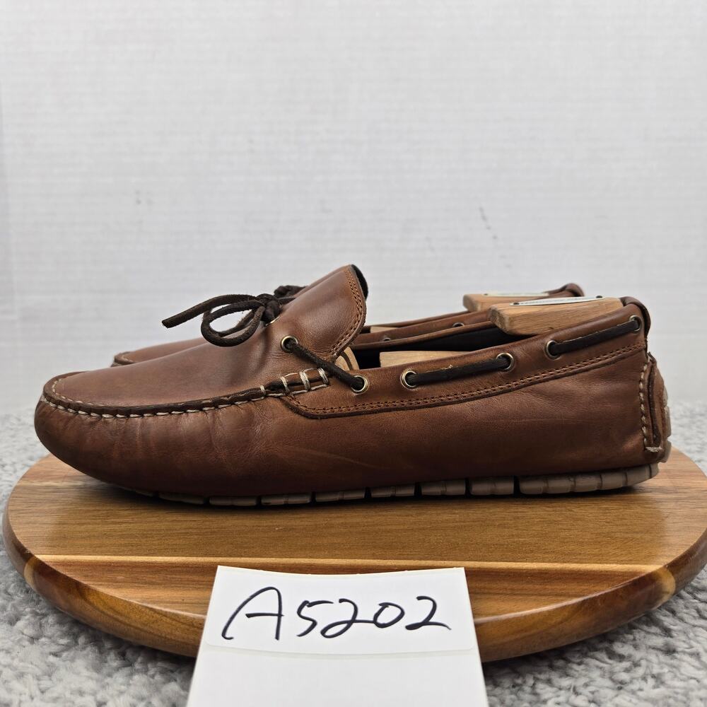 Cole Haan Mens 9.5 Zerogrand Venetian Brown Leather Driving Camp Moccasin Loafer